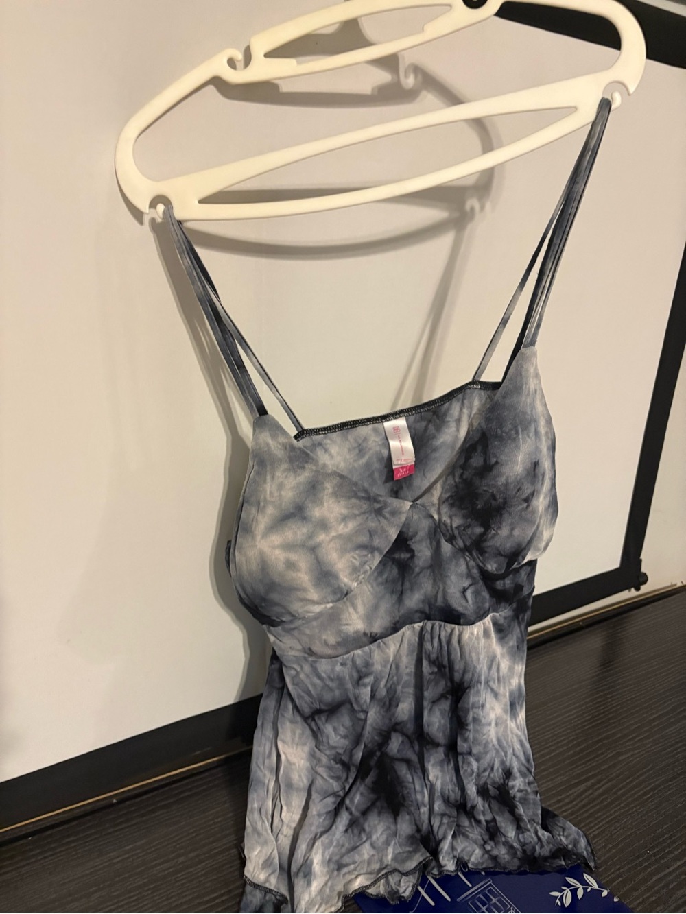 No Boundaries Tie-Dye Slip top in Charcoal and Light Gray